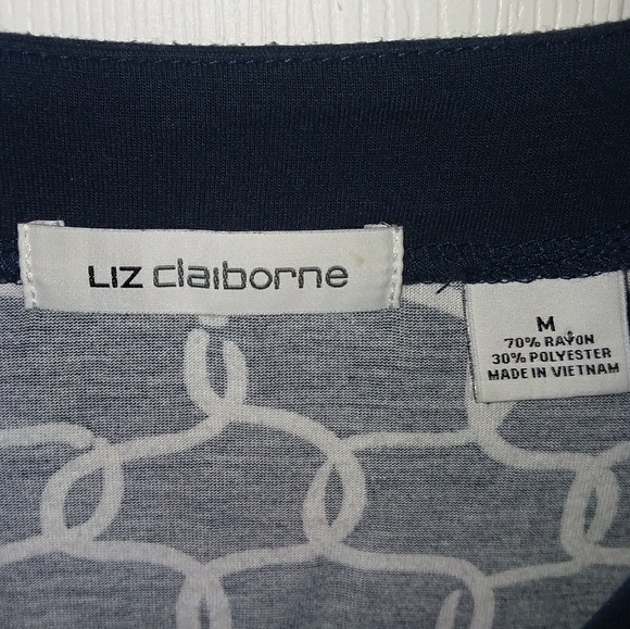 Liz Claiborne Navy&White V-Neck - Picture 4 of 8